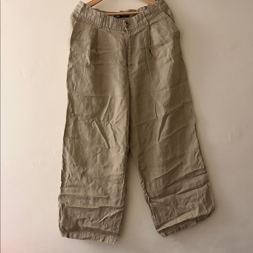 Zara Wide-Leg Linen Trousers